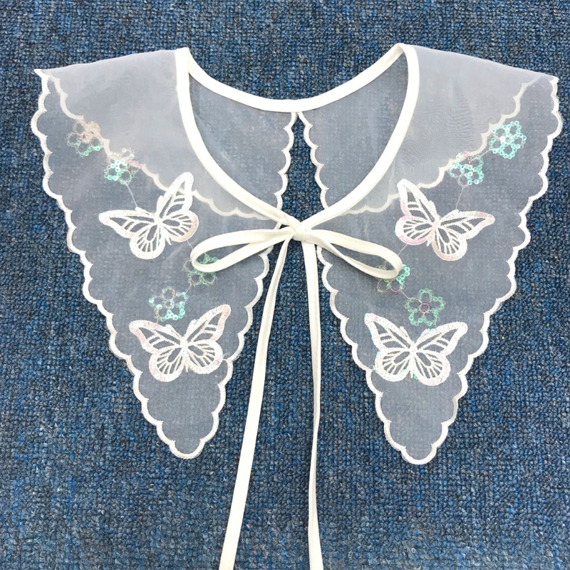 Cổ áo sơ mi giả thêu họa tiết bướm xinh xắn cho nữ
 | BigBuy360 - bigbuy360.vn