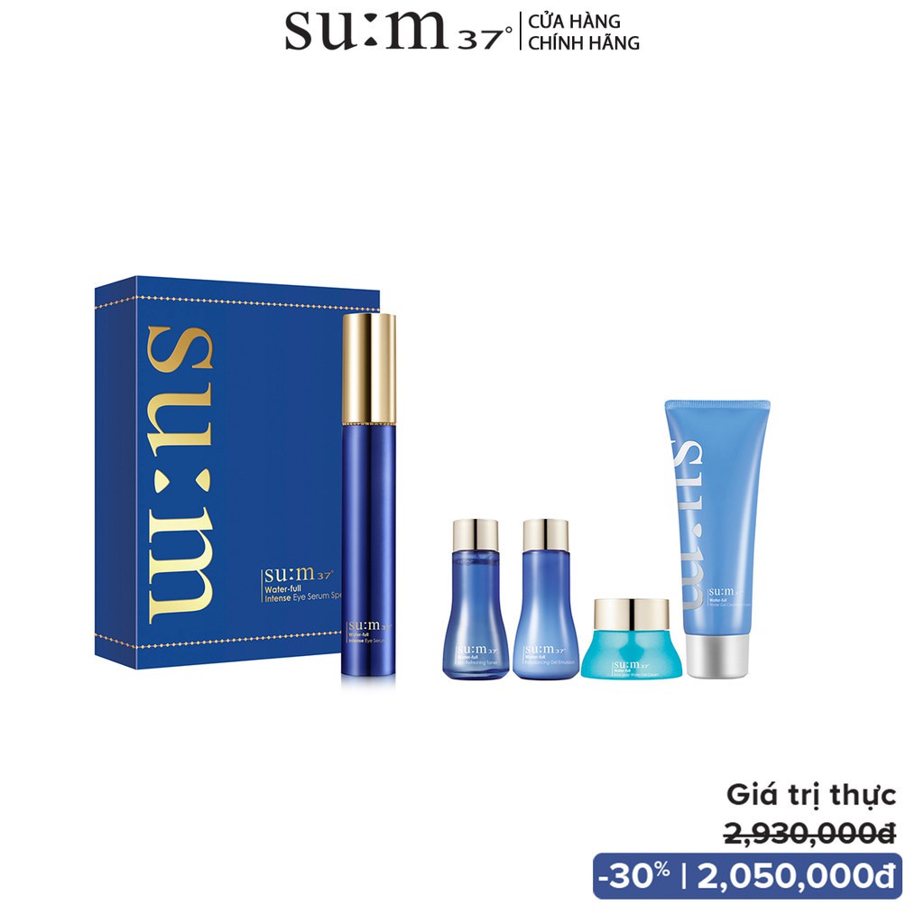 [Mã VISAPREMIUM giảm 150K]Tinh Chất Giảm Sưng Làm Mát Tức Thì Vùng Da Mắt Su:m37 Water-full Intense Eye Serum 15ml