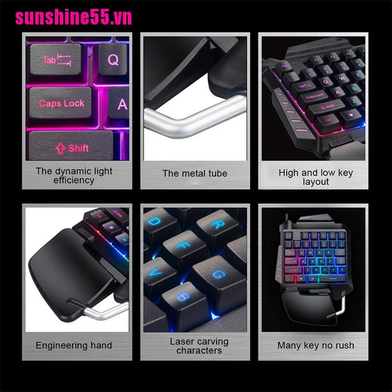 Bàn PhíM Cơ Gaming sunshine55 Một Tay CầM, Có ĐèN NềN RGB