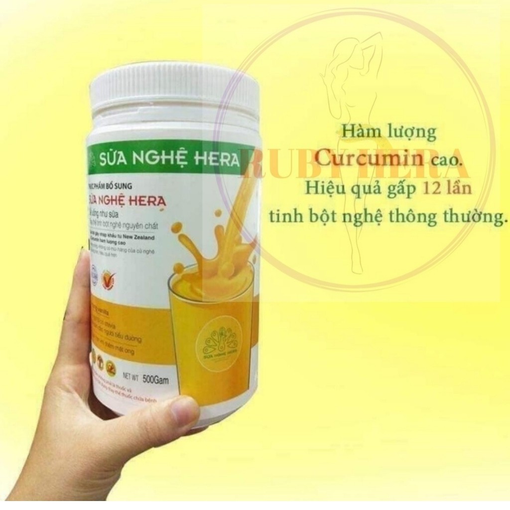 Sữa Nghệ HERA N03 Đẹp Dáng -  Đẹp Da - Hỗ Trợ Đau Dạ Dày - Tốt Cho Mẹ Sau Sinh (HỘP 500GR + HỘP 100GR)