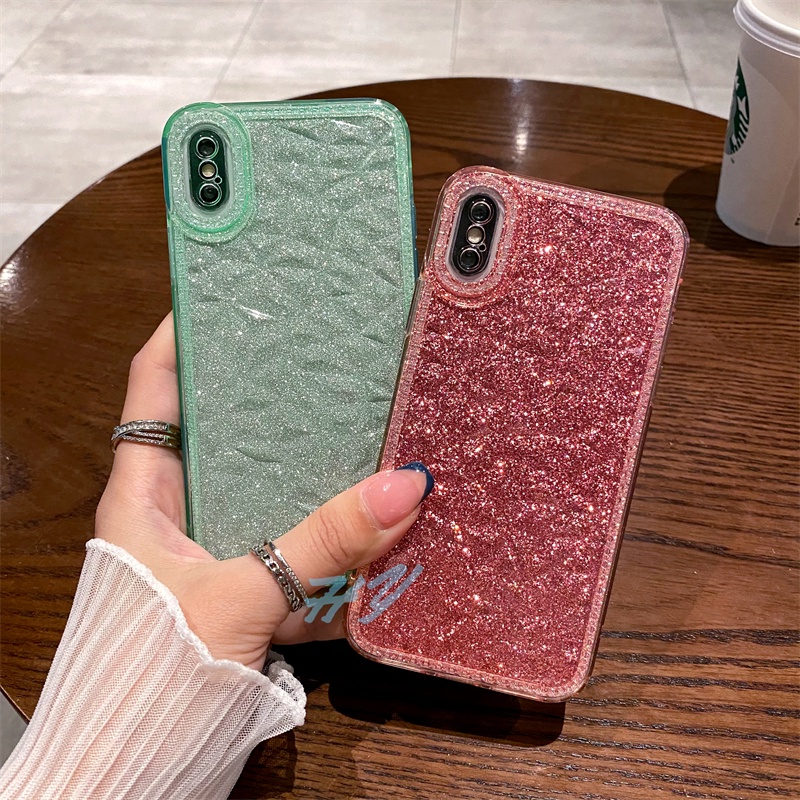 Ốp Điện Thoại Silicon Mềm Trong Suốt Lấp Lánh Chống Sốc Cho iPhone 6 6s 7 8 Plus SE 2022 2020 X XR Xs Max