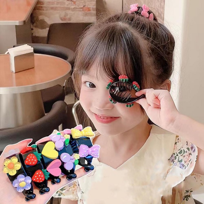 Kẹp Tóc Hình Cá Mập / Dâu Tây Hoạt Hình Bằng Nhựa Resin Siêu Nhẹ Nhiều Màu Sắc Dễ Thương