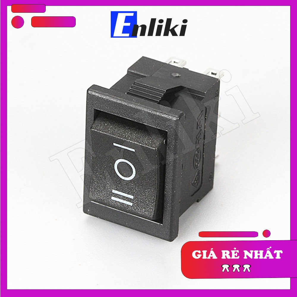 Công Tắc Bập Bênh 3 Chế Độ 6A 250V 21x15mm Đen KCD1-203