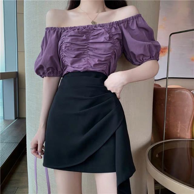 (chuyên Big size) Chân váy nhún đắp vạt dài C021