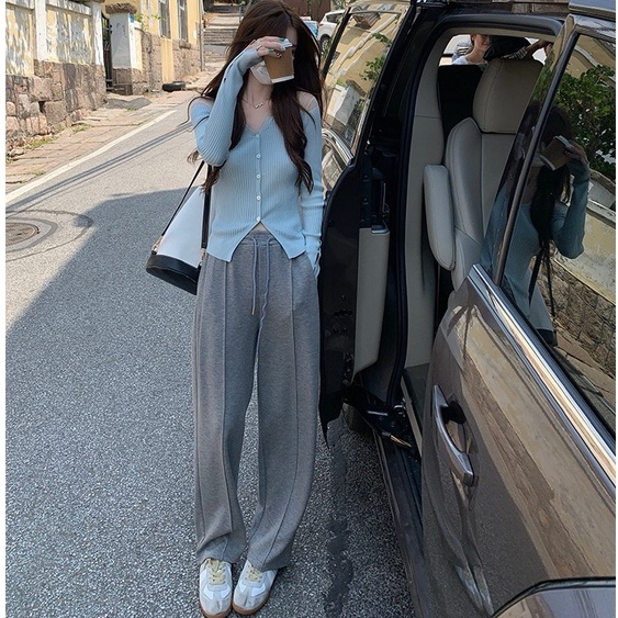 Quần thể thao ống đứng thời trang Hàn Quốc giản dị cho nữ