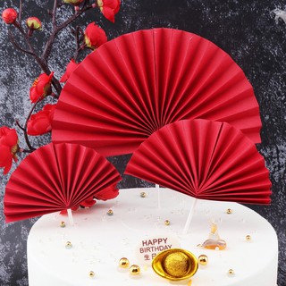 Quạt giấy trang trí bánh sinh nhật - Dụng cụ làm bánh - Đồ trang trí bánh