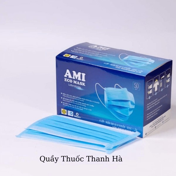 Khẩu trang y tế 4 lớp kháng khuẩn AMI (50 chiếc)