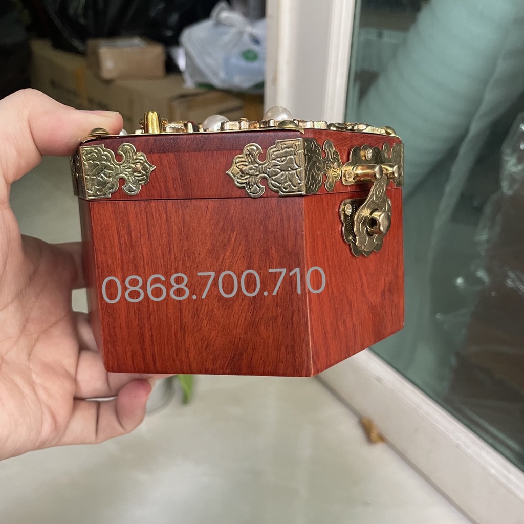 Hộp đựng trang sức, con dấu, hộp tiết kiệm bằng gỗ hương