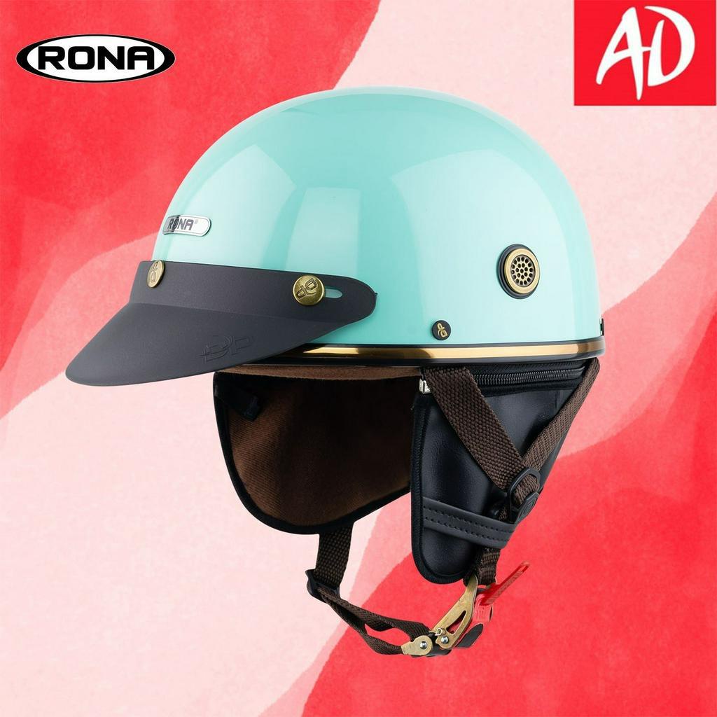 Mũ bảo hiểm 1/2 Rona pug có đệm cổ size 54-58cm đi xe máy