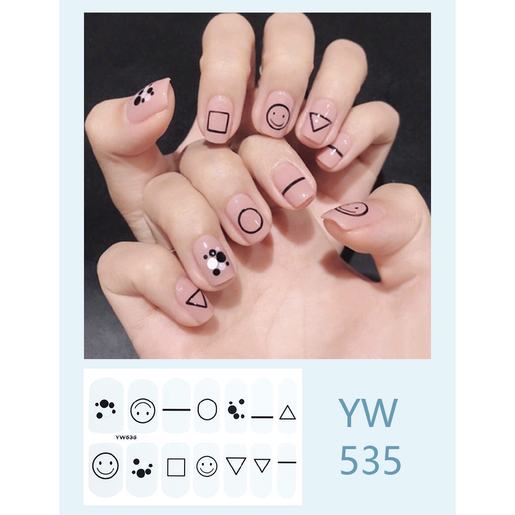 Set 14 nhãn dán NailNina trang trí móng tay độc đáo YW517-556