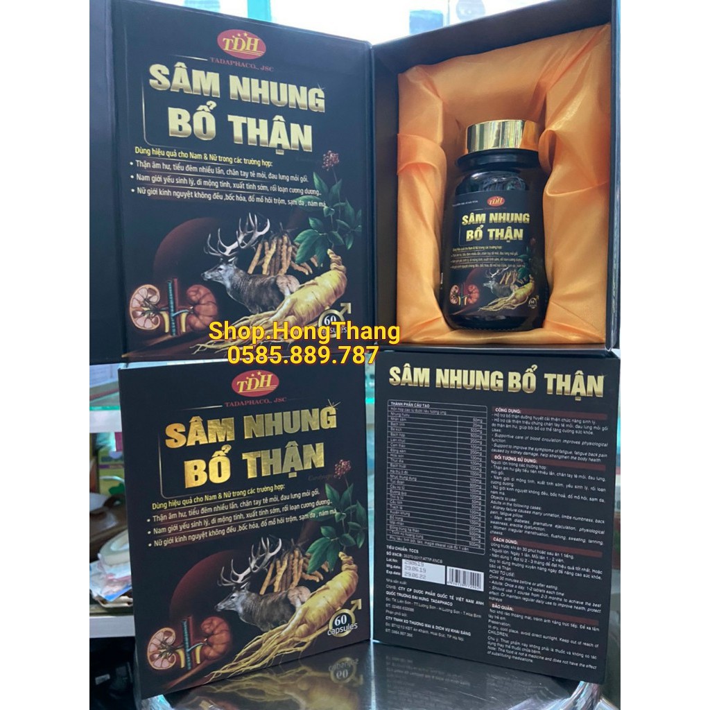 Sâm Nhung Bổ Thận cordycep bổ thận tráng dương, sinh tinh, tăng cường sinh lý nam giới, giảm đau lưng mỏi gối