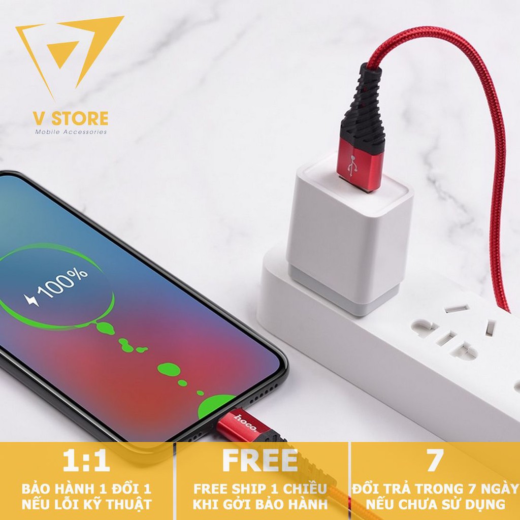 CÁP SẠC NHANH DÂY DÙ MICRO USB 2.4A HOCO X38 - DÀI 1.0M