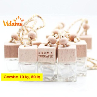 [ COMBO 50 ]  VỎ LỌ TINH DẦU TREO XE HÌNH VUÔNG CAO CẤP