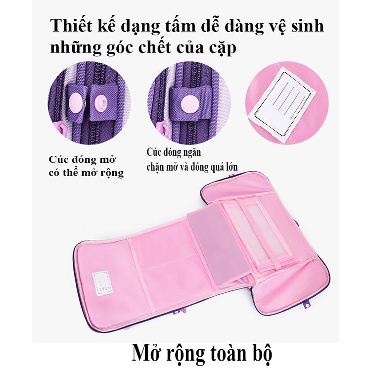 [Dòng Cao Cấp] Cặp sách đi học cho bé trai bé gái cấp 1 cấp 2 từ lớp 2- lớp 9 chống gù lưng, chống thấm nước