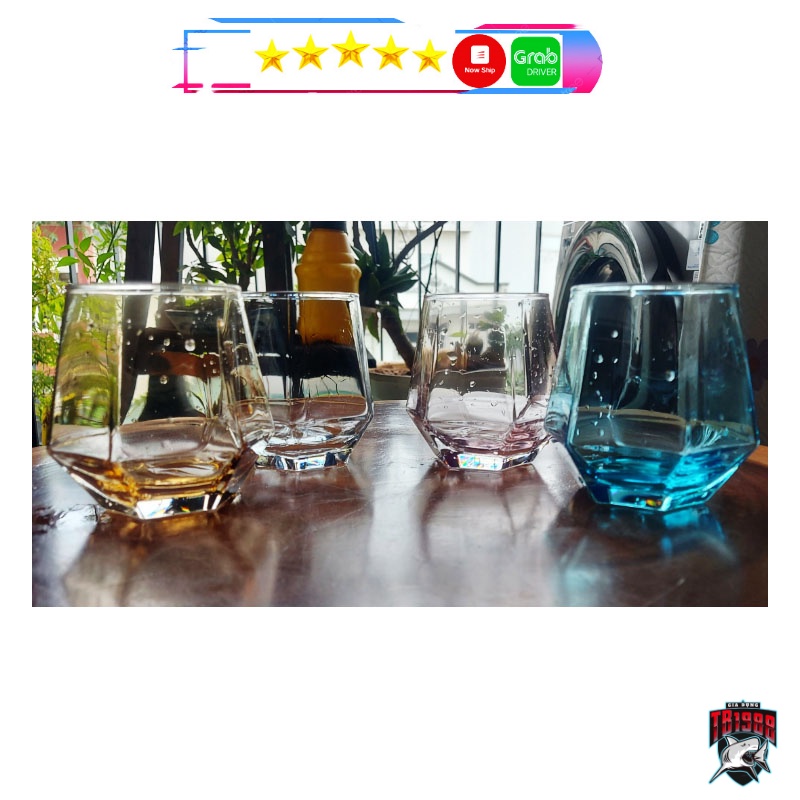 Ly Thủy tinh nhiều mầu sắc sang trọng,phong cách tây âu