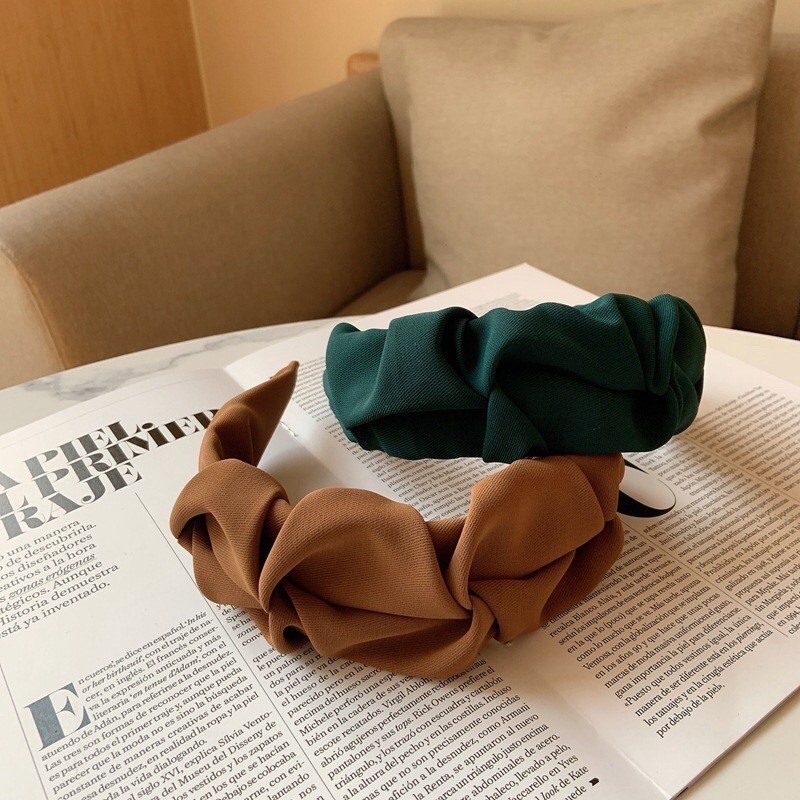 Bờm Cài Tóc Handmade, Băng Đô Nhún Xoắn Bọc Vải Cao Cấp (mặc áo dài Tết siêu xinh)