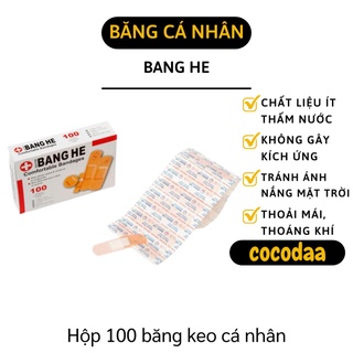 Băng Cá Nhân - Hộp 100 Miếng Băng Keo Cá Nhân Siêu Mỏng, Thoáng Khí, Có 4 Loại 5228 [FREESHIP]