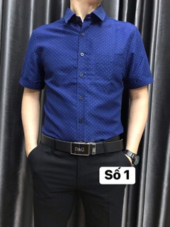 Sơ mi nam chấm bi cộc tay