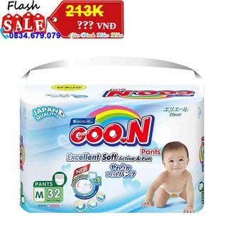 [CLEARANCE SALE] Tã Quần Goo.n Slim Gói Đại Goon size M 32 miếng - Cho bé 6-10kg -NSX 13/3/2018