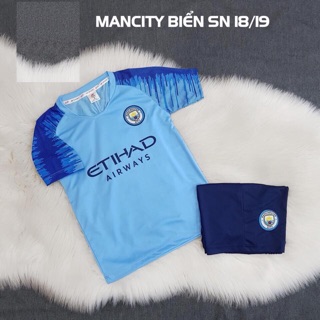 Bộ đồ đá banh trẻ em mancity sn 18/19