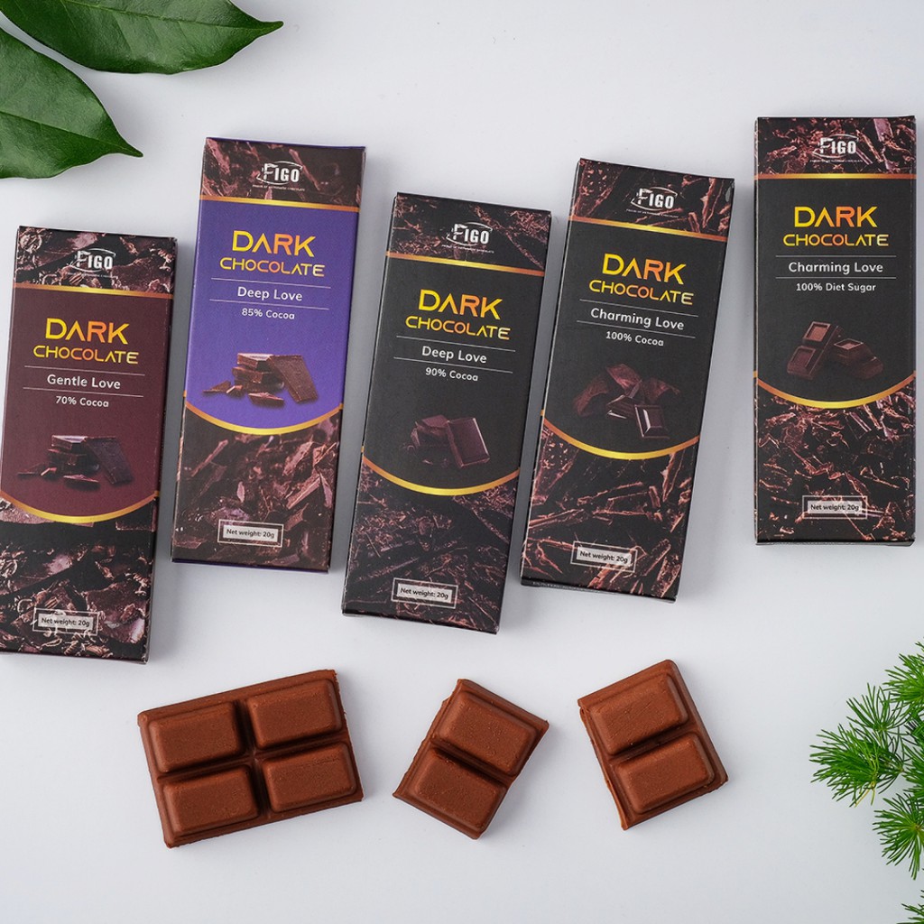 DARK CHOCOLATE 100% CÓ ĐƯỜNG ĂN KIÊNG 20G DIET SUGAR FIGO