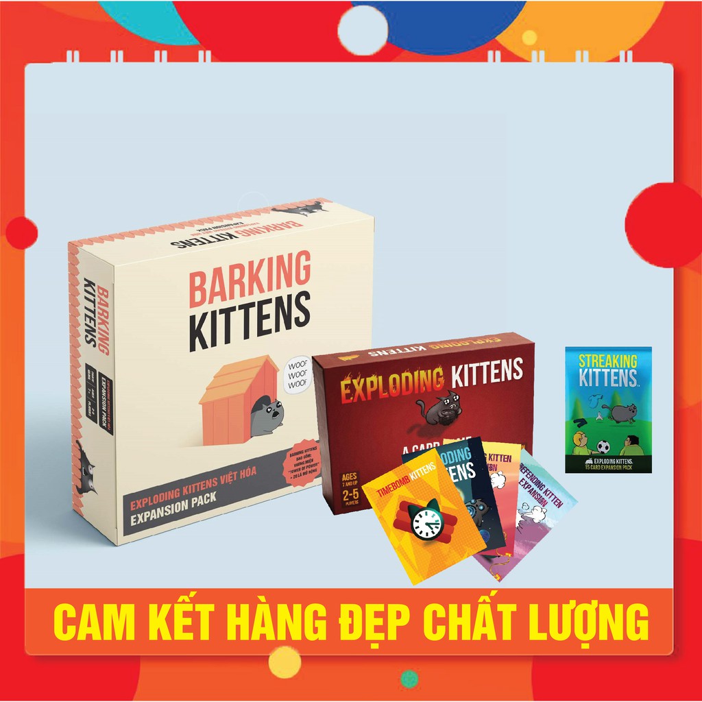 COMBO FULL MÈO NỔ EXPLODING KITTENS + 6 BỘ MỞ RỘNG 2020