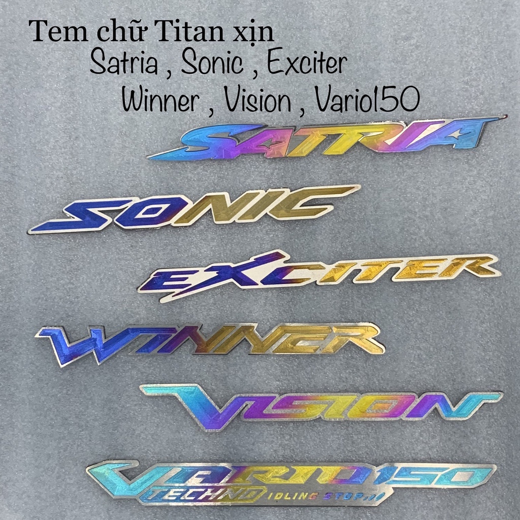 Tem dán chữ titan GF5 cho xe satria,sonic,ex,winner,vision