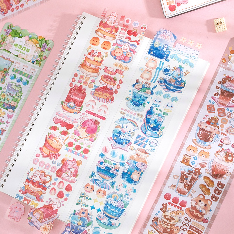 Miếng Dán Trang Trí Họa Tiết Mèo Hoạt Hình Dễ Thương Gồm 4 Kiểu