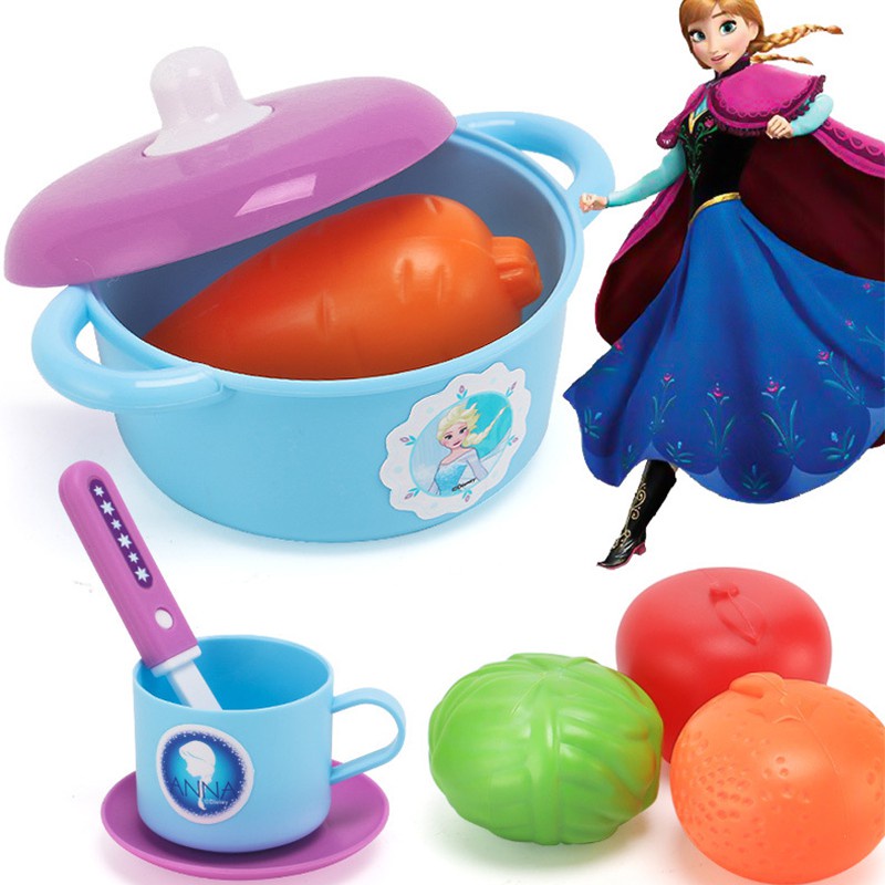 【Ready Stock】Disney Frozen Elsa Anna Bộ đồ Chơi Nấu ăn Nhà Bếp Cho Bé Gái Nhiều Chi Tiết, Nhựa Nguyên Sinh An Toàn Bộ Đồ Chơi Trang Điểm Cho Bé Gái