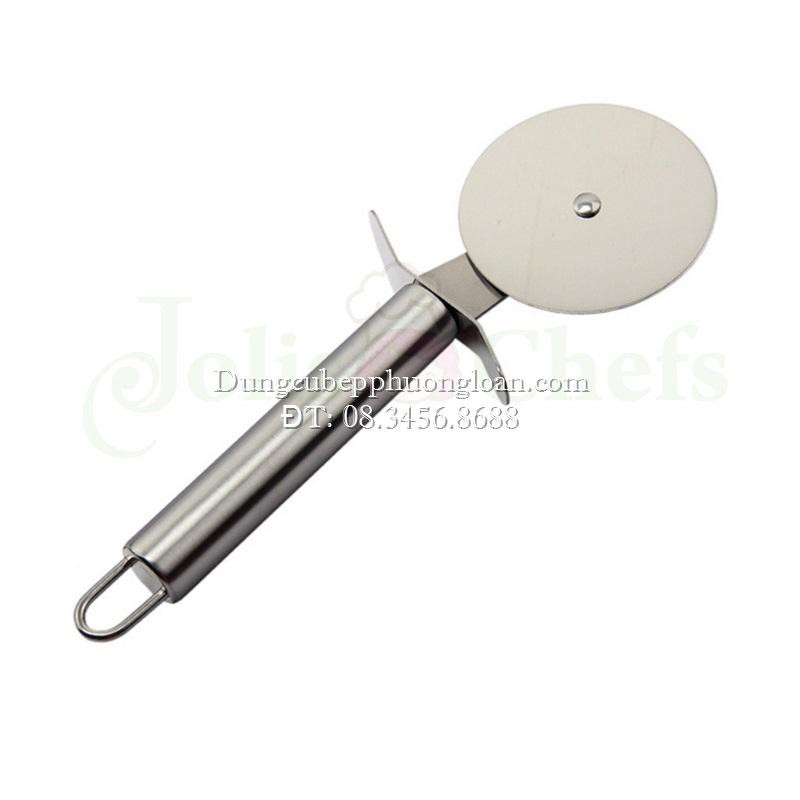 Dao cắt bánh Pizza inox cao cấp, lưỡi tròn xoay 10cm và 6.5cm