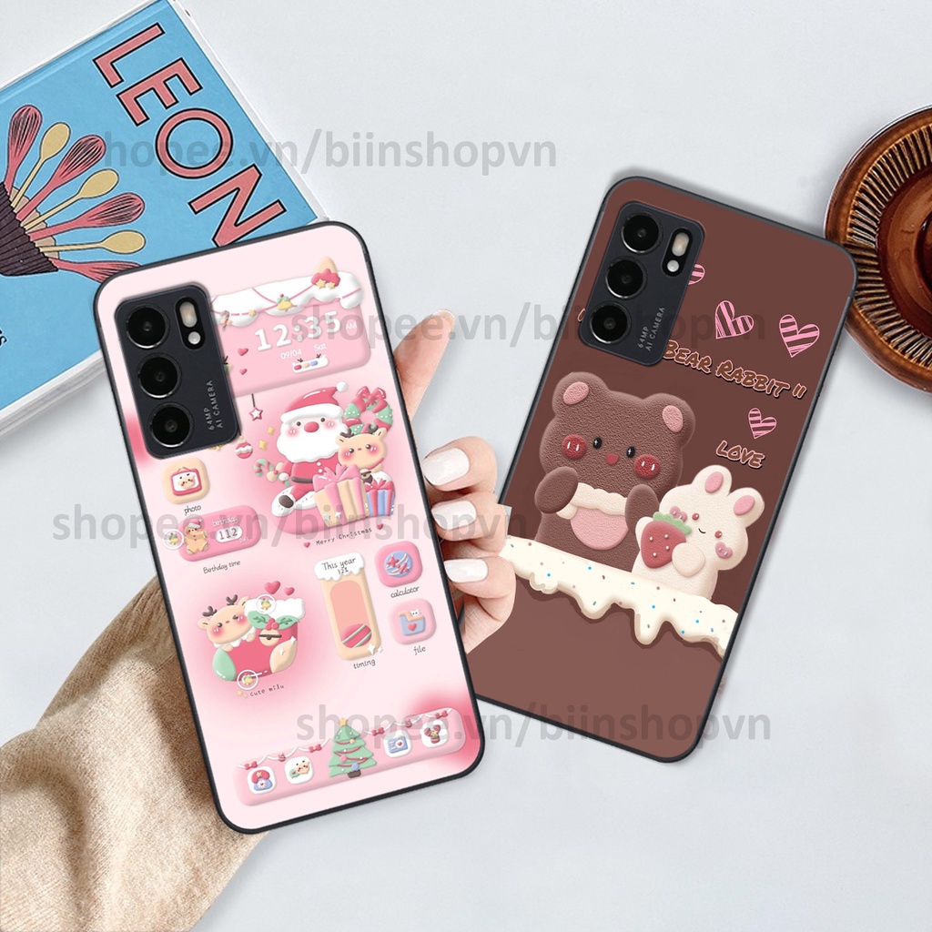 Ốp Oppo Reno6 / Reno6 Z 5G / Reno 6 in hình gấu chocolate kẹo ngọt siêu đẹp siêu xinh