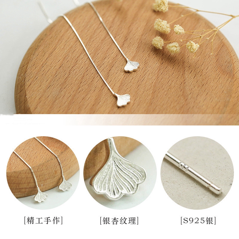 Tua Rua Bông Tai Sang Trọng Mặt Dây Chuyền Dài Tremella Ren Nữ