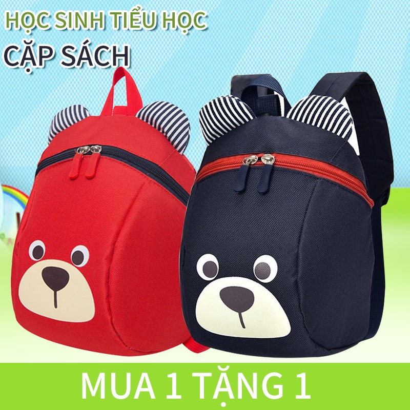【Mua 1 tặng 1】Balo học sinh tiểu học cặp xách trẻ em cấp 1 cho bé trai bé gái ba lô chống nước