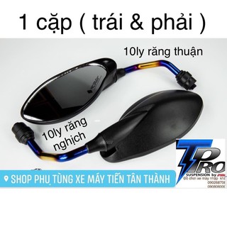 Cặp kính  YAZ  CRG chân gương xi chrom titan - đen (kiếng chiếu hậu)_Dochoixemaynhapkhau