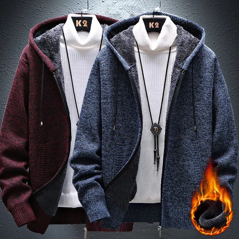 Áo Khoác Cardigan Len Lót Lông Dày Dặn Phong Cách Thanh Lịch - Hàng nhập khẩu