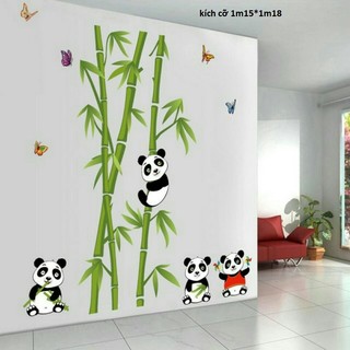 decal dán tường gấu trúc