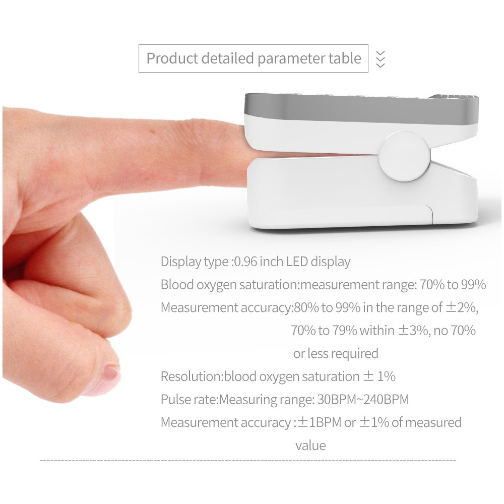 【Ready】 Finger clip oximeter finger pulse oxygen saturation monitor respiratory rate heart rate meter colorlife