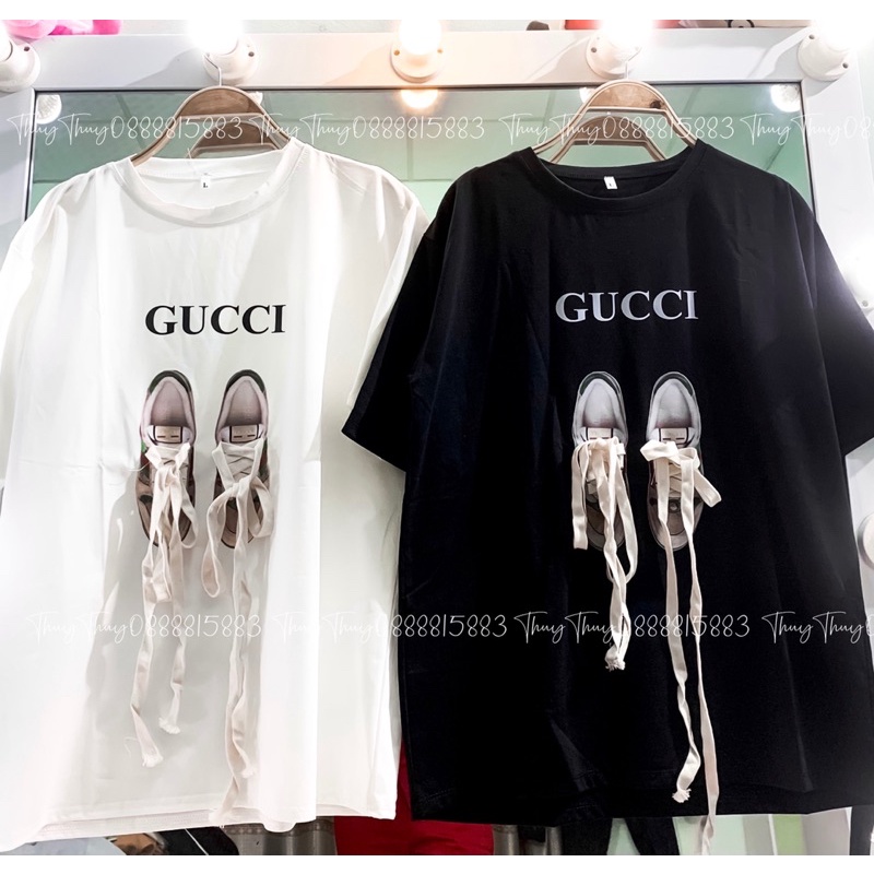 Phông GC dây giày, áo GUCCI dây giày