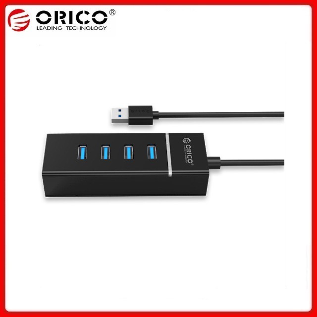 Bộ chia USB Orico W6PH4-U3-BK Hub 4 cổng USB 3.0 Màu đen - Hàng chính hãng BH 12 Tháng Viscom