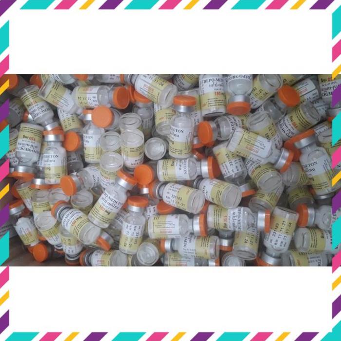 Thú Y. Depo lọ 3ml. Ngừa thai chó, mèo cái. Dùng giảm hưng phấn bò đực, dê đực