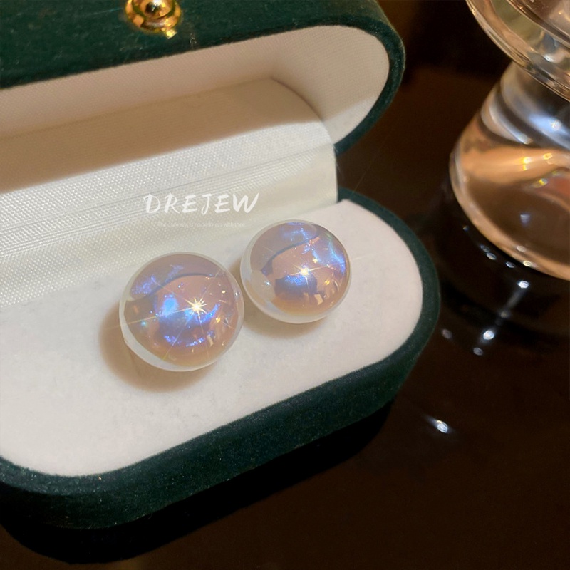 DREJEW Bông Tai Hình Nàng Tiên Cá Đính Ngọc Trai Đơn Giản Thời Trang bông tai nữ