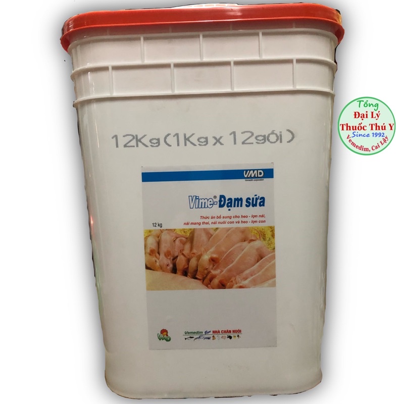 vime đạm sữa thùng 12kg thức ăn bổ sung cho heo mẹ và heo con