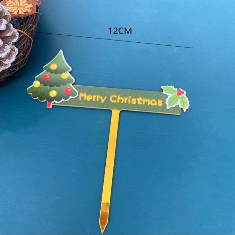 Cây Cắm Trang Trí Bánh Kem Hình Chữ Merry Christmas