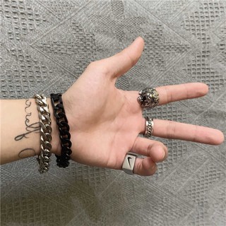 Sale 69% Vòng đeo tay kiểu dáng cổ điển thời trang phong cách Hàn Quốc cho nam/nữ, Silver,19CM Giá gốc 81000đ- 31C82-2