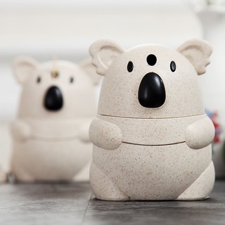 Lọ dựng tắm lúa mạch/ ống đựng tăm hình gấu koala có nắp đậy dễ thương