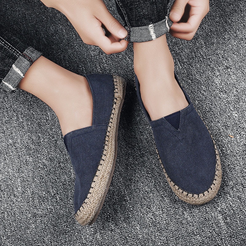 Giày Lười Vải Canvas Kiểu Trung Hoa Thời Trang Xuân Hè Cho Nam