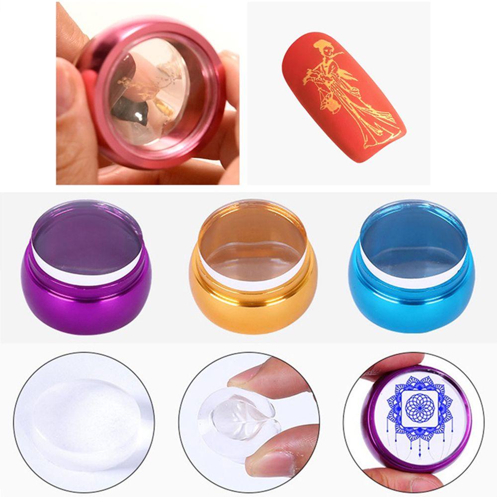 Bộ Dụng Cụ Trang Trí Móng Tay Nghệ Thuật Bằng Silicone Tay Cầm Kim Loại Dành Cho Nữ