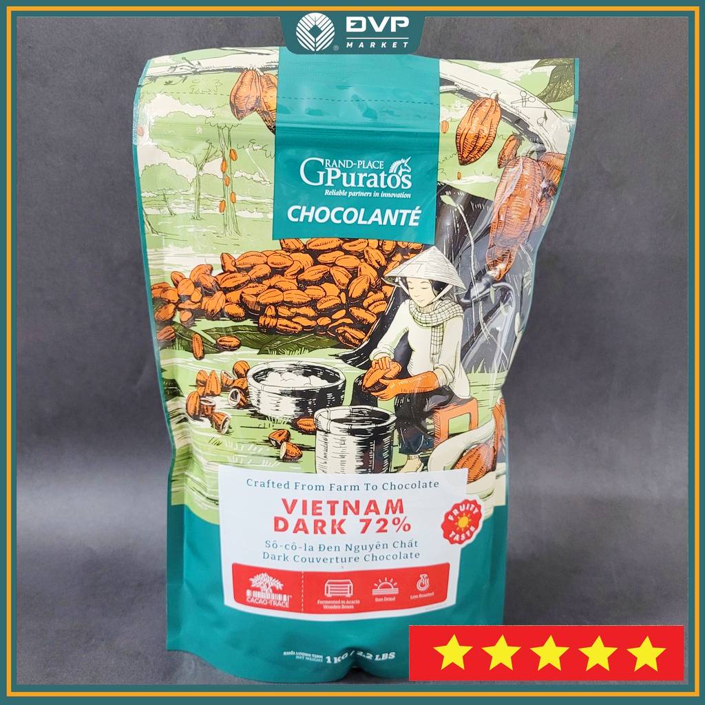 Socola Puratos Nút Đen Asia Dark 69% / 72% 1Kg