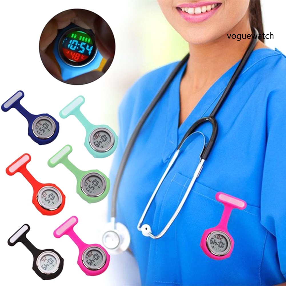 1 Cái Đồng Hồ Điện Tử Dạng Kẹp Treo Cổ Áo Y Tá