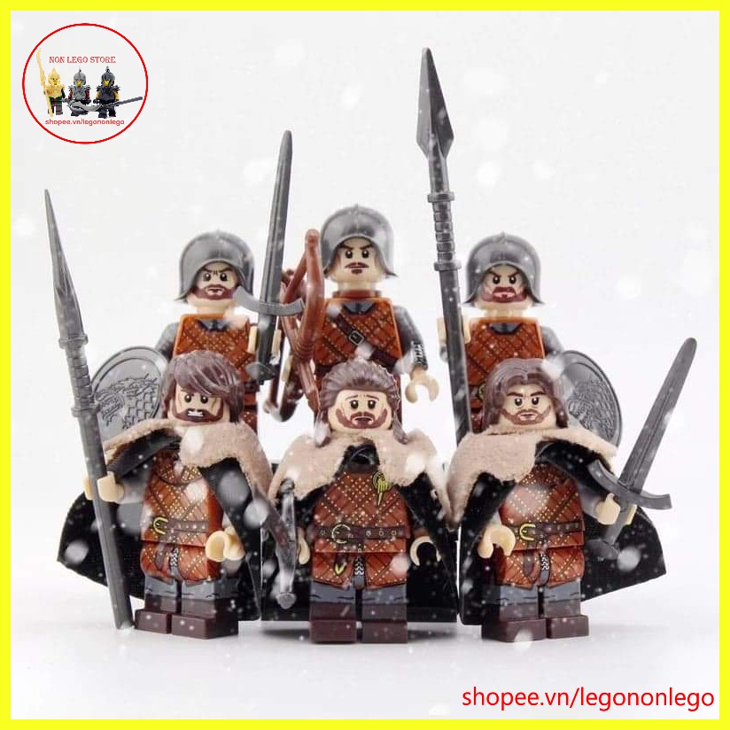 Minifigure lính lego trung cổ nhà Stark Game of Thrones XP042-047